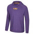 thumbnail image 2 of Men's Colosseum Purple LSU Tigers Back in Business Long Sleeve Raglan Hooded T-Shirt, 2 of 3