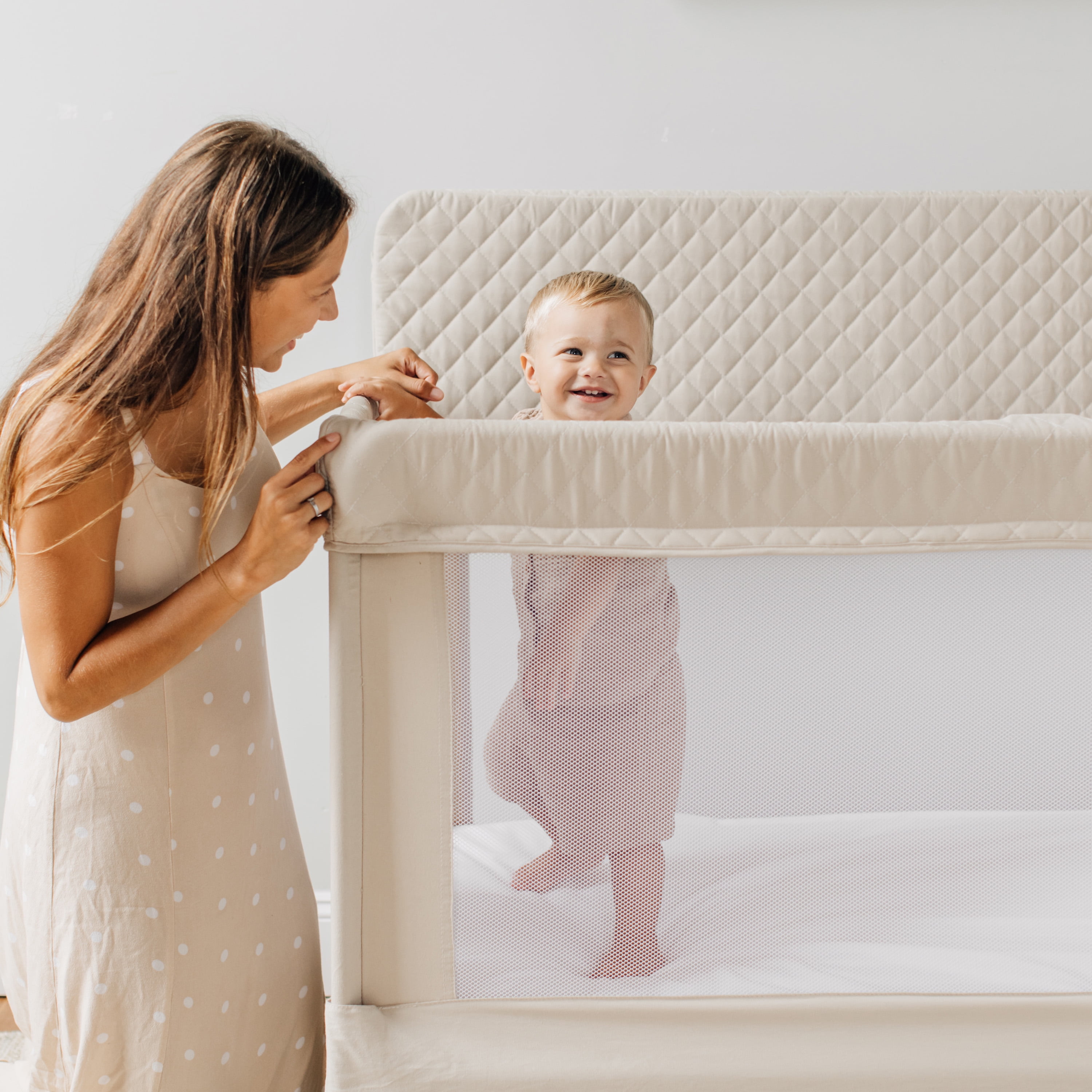 Baby Delight Lunaire Full Size Mesh Infant Crib & Playard, Organic Oat