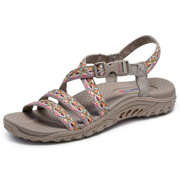 Sandalia deportiva Skechers Reggae-Dream Weaver para mujer, color topo 8