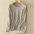 thumbnail image 2 of Enjoytime Womens Long Sleeve Shirts Pullover Tops Crewneck Solid Color Comfy Shirts Fall Winter Trendy Women Clothing, 2 of 3