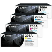 206A Toner With Chip Compatible for HP 206A W2110A Toner Cartridges 4 Pack( 1Black 1 Cyan 1 Yellow 1 Magenta)