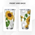 thumbnail image 3 of KLL Plump Sunflower And Sketch Print 40oz Stainless Steel Insulated Car Cup with Spillproof Lid - Keep Your Drink Hot or Cold on the Go-Without Straw, 3 of 8