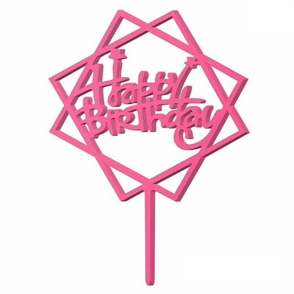 10pcs Acrylic Happy Birthday Cake Toppers Decorative Ornaments Crafts Decoration Wedding Holiday Decoration Accessory