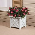 thumbnail image 5 of ZOPan Set of 2 Chippendale Planter Boxes, White – Outdoor Flower Holder for Garden, Patio and Lawn – 14 ¾” sq. x 13 ¼ H Overall, 5 of 10