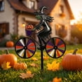 thumbnail image 4 of Halloween Ghost Riding Bicycle Metal Garden Stakes,Fixed Wheel Pumpkin Windmill Ornament for Garden Patio Lawn Autumn Holiday Outdoor Decor, 4 of 6