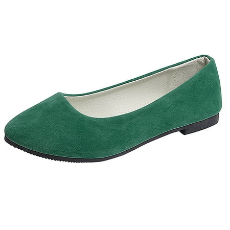 ZPYESWOW Flats for Women Trendy Big Size Slip on Solid Flat Shallow Dress Shoes Comfort Casual Single Shoes Womens Shoes Dressy Casual Mint Green 8