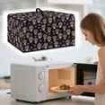 thumbnail image 2 of Whosucclay Sugar Skull Rose Print Microwave Oven Grill Cover Waterproof Heat-Resistant Microwave Oven Universal Dust Cover with Handle, Machine Protector for Home Kitchen Decor-L, 2 of 7