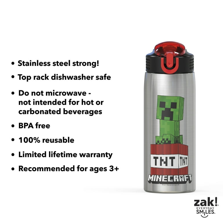 Zak Designs Minecraft 19oz Stainless Steel Double Wall Water