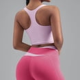thumbnail image 3 of vdgthytj Yoga Tank Tops for Women Sleeveless Square Neck Crop Slim Fitted Color Blocking Summer Gym Workout Racerback Crop Tops, 3 of 4