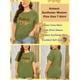 thumbnail image 5 of Anbech Blessed MAMA Plus Size T-Shirts for Women Graphic Sunflower Print Oversize Short Sleeves T-Shirt with Round Neck, 5 of 9