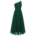 thumbnail image 2 of YONGHS Kids Girls One Shoulder Wedding Bridesmaid Dress Party Gowns Green 14, 2 of 5
