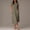 Army Green, variant on Women's Long Dress Short Sleeve Round Neck Side Slit Side Pockets Summer Casual