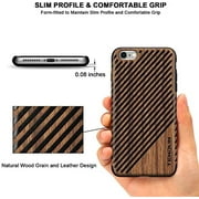 TENDLIN iPhone 6s Plus Case/iPhone 6 Plus Case with Wood Grain Outside Soft TPU Silicone Hybrid Slim Case for iPhone 6