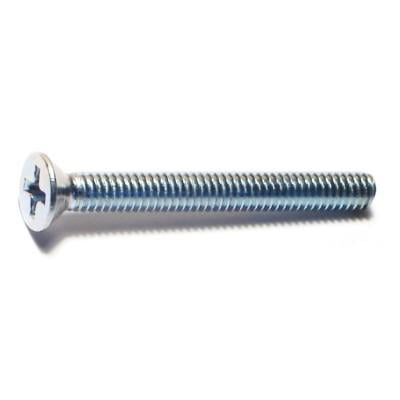 

#8-32 x 1-1/2 Zinc Plated Steel Coarse Thread Phillips Flat Head Machine Screws
