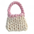 thumbnail image 2 of Bolso tejido a mano Sunnimix bolso de mano de punto grueso blanco, 2 of 8