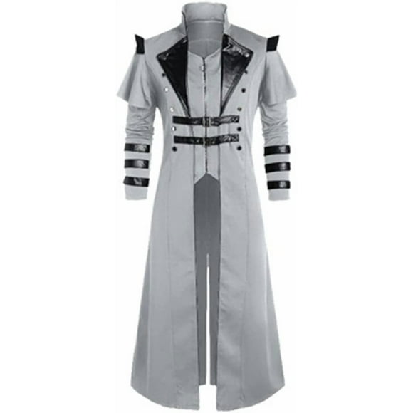 Chaqueta de frac estilo steampunk, estilo gótico, renacentista y victoriano retro para hombre, uniforme de esmoquin bordado medieval victoriano.