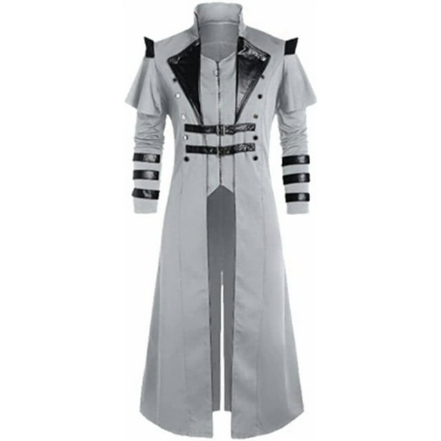 Chaqueta de frac estilo steampunk, estilo gótico, renacentista y victoriano retro para hombre, uniforme de esmoquin bordado medieval victoriano.
