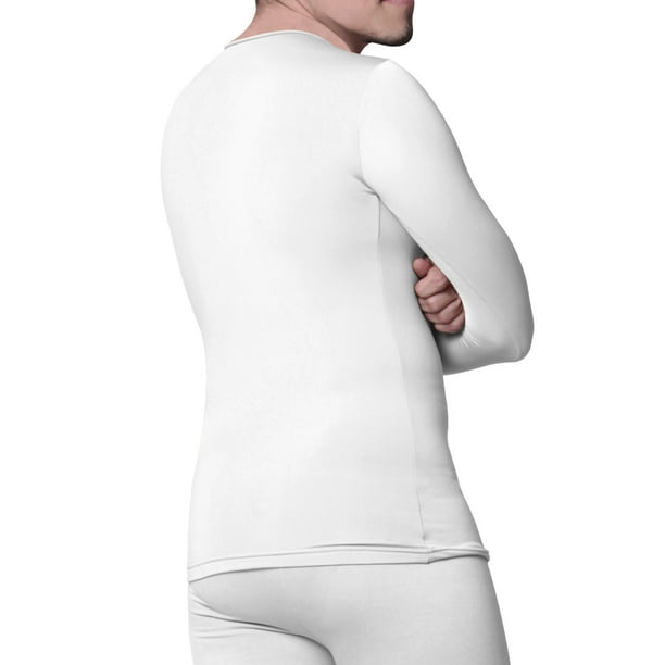 CAMISETA térmica doble felpa cuello redondo manga larga para