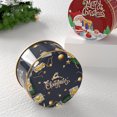 thumbnail image 5 of Caja de hojalata con forma de alce de Papá Noel para dulces navideños, redonda, con estampado de letras, para regalo, galletas, chocolate y dulces navideños, 5 of 5