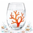 thumbnail image 2 of Stemless Wine Glasses Beach Themed Coastal Decor Drinkware Tumbler Set Cocktail for Home Bar Nautical Kitchen Beach House Entertaining Gift, 2 of 9