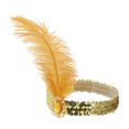 thumbnail image 5 of Unique Bargains Feather Faux Diamond Sequins Headband 1 Pc Gold Tone, 5 of 5