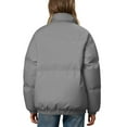 thumbnail image 4 of Kilaqueen Quilted Puffer Jacket for Women Long Sleeve Solid Color Full Zipper Padded Coat with Pockets 2025 Winter Warm Outerwear, 4 of 6