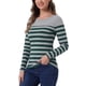 thumbnail image 4 of BLUSA CHIC para Mujeres Inspire, de Rayas, Color Block, de Manga Larga, Camiseta Casual, XS, Verde Oscuro y Gris, 4 of 6