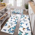 thumbnail image 2 of White Butterfly Colorful Pattern Kitchen Rugs Sets Of 3,Kitchen Runner Rugs Non Skid Washable,Decorative Kitchen Floor Mats for Kitchen,Sink,Laundry,17"x30"+ 17"x47" + 17"x59", 2 of 6