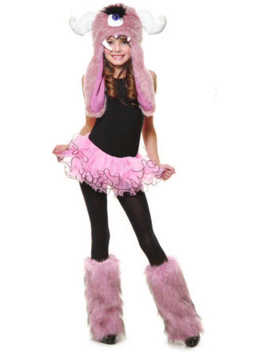 Charades Costumes Child Girls Pink White Anime Cartoon Monster Furry ...