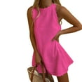 thumbnail image 2 of Robe Débardeur Décontractée Sans Manches pour Femmes Été Plage Lin Dos Nu Robe d'Été, 2 of 3