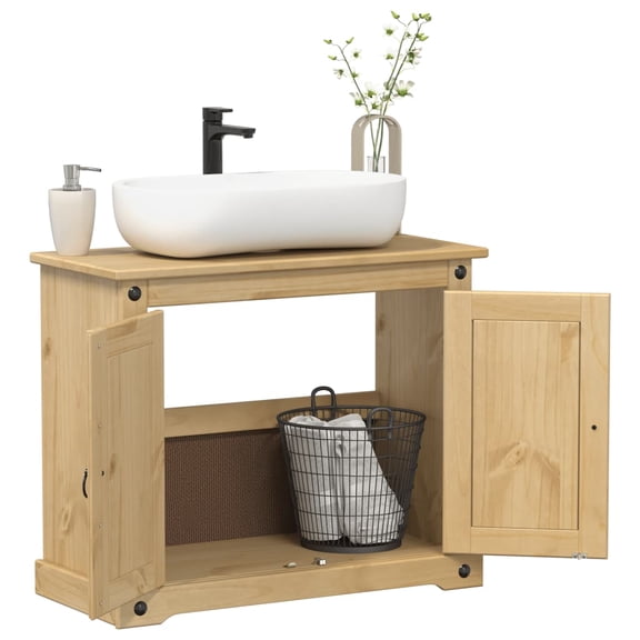 vidaXL Bathroom Sink Cabinet Honey