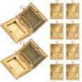thumbnail image 4 of 10 colgantes rectangulares de bolsillo con forma de libro, de cobre, para hacer joyas., 4 of 6