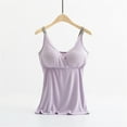 thumbnail image 3 of TODOZO Women's Shelf Bra Camisole Tops Adjustable Cami Tank Cotton Undershirts,Tank Tops with Built In Bras Y2K V Neck Sleeveless Cute Summer Cami Tops Womens Tank Tops Summer Purple Xl, 3 of 3