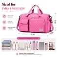 thumbnail image 4 of DAKIMOE Travel Duffle Bag for Women Large Weekender Bags Carry on Gym Duffel Bag with Wet Pocket/Shoe Compartment Waterproof Overnight Tote for Plane Hospital Sports Yoga Business Trips, Peach Red, 4 of 11