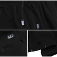 thumbnail image 3 of Men's Heavyweight Fleece Drawstring Elastic Waist Casual Cargo Sweat Pants (Black, L), 3 of 3