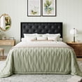 thumbnail image 3 of Amolife Full Size Bed Frame with Upholstered Headboard and Elevated Footboard, 12.5" Under-Bed Storage Space, No Box Spring Needed, Black, 3 of 9