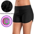 thumbnail image 5 of Women Sporty Swim Shorts Solid Board Shorts Boyleg Swim Bottoms, 5 of 6