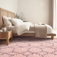 thumbnail image 3 of 6x9 Pink Area Rugs for Living Room Bedroom, Washable Large Fluffy Throw Rug, Geometric Soft Plush Shaggy Floor Carpet for Nursery Kids Girls Boys Teen Dorm Home Decor Aesthetic, Pink/Grey, 3 of 15