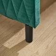 thumbnail image 3 of Kadyn Twin Size Daybed with Trundle, sturdy wooden frame and modern diamond upholstered grid, versatile for bedroom use, Emerald, 3 of 9