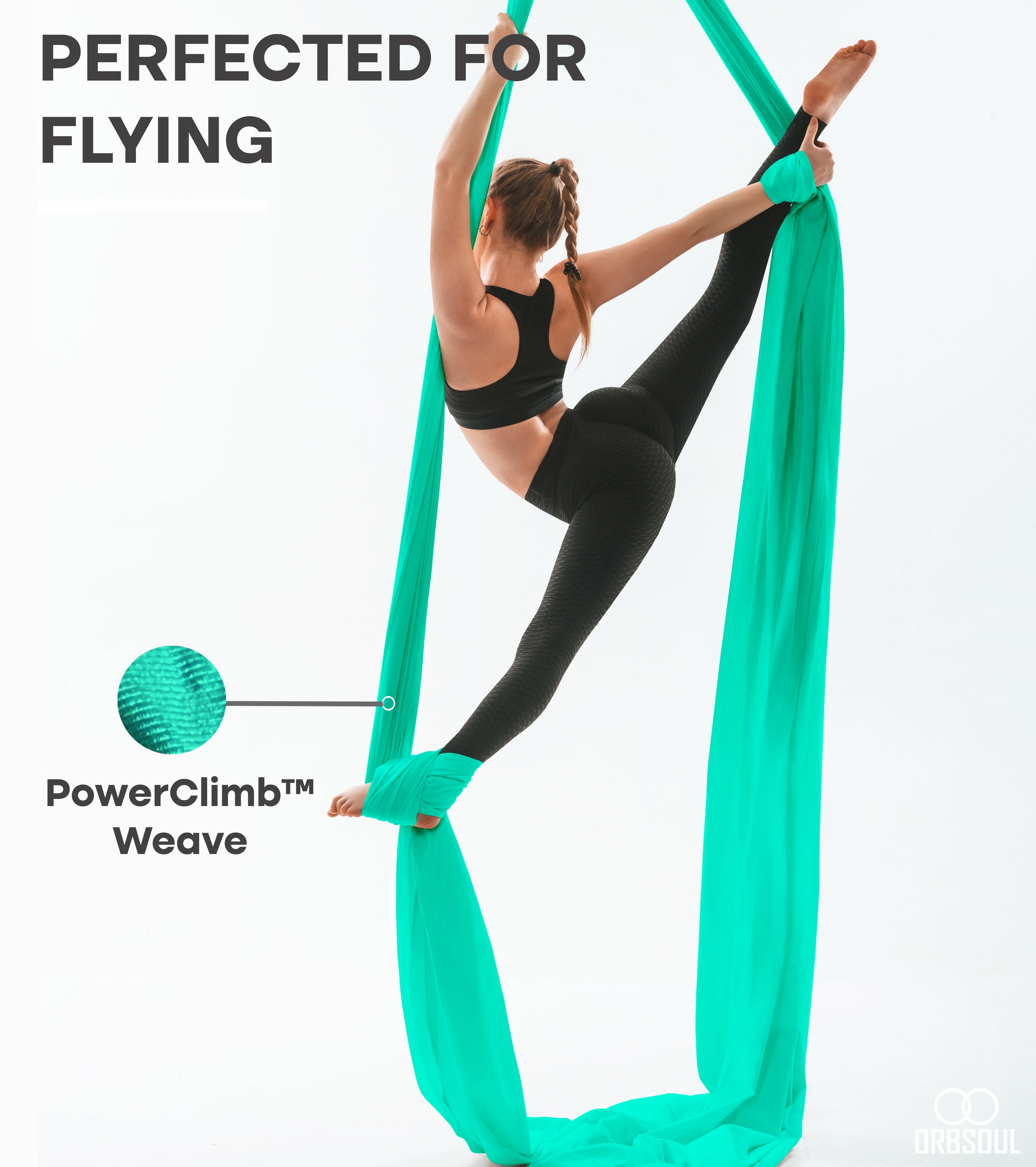 Orbsoul Aerial Silks Set + Yoga Hammock (Complete Rigging Hardware) - Premium Aerial Nylon Silks 40 Denier Tricot