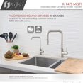 thumbnail image 3 of Stylish Melfi 10 ½" Ht Brushed Stainless Steel Single Handle Water Tap Faucet K-147S, 3 of 10