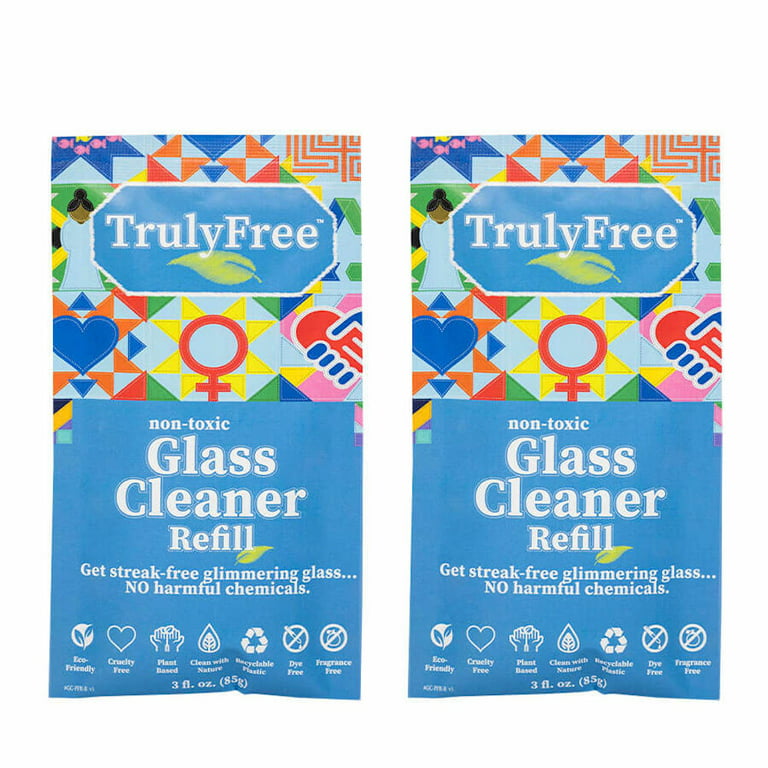 Truly Free Refillable Non-Toxic Bathroom Cleaner (2-Pack); Cleaning Spray  for Bathroom, Toilet, Sink, Tub, Shower; Includes: Empty 16 oz Bottle, 2  Refills (makes 16 oz each) 