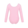 thumbnail image 2 of RUNQHUI Kids Girls Solid Color Basic Classic Long Sleeve Ballet Dance Gymnastic Leotard Bodysuit Pink 8, 2 of 7