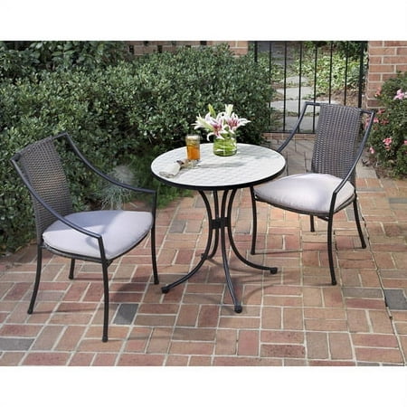 Home Styles 3 Piece Bistro Set with Fishtail Tile Table and Laguna Dining Chairs