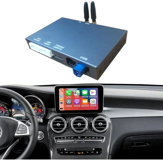 Road Top Wired/Wireless Carplay Retrofit Kit Decoder Android Auto for Mercedes Benz NTG4.5 System NTG5.0 Support Siri/Maps/Music/Phone Call/YouTube