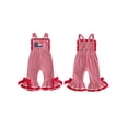 thumbnail image 2 of BemeyourBBs Toddler Baby 4th of July Outfit Patriot Independence Day Clothes Toddler Girl Summer Jumpsuit USA Flag Embroidery Sleeveless Waffled Striped Bell Bottom Overall Pants, 2 of 9