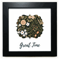 thumbnail image 1 of White Flower Paint Black Square Frame Picture Wall Tabletop, 1 of 3