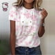 thumbnail image 5 of Camiseta informal de manga corta a color para mujer, camisetas de cuello redondo estilo Harajuku, camisetas con estampado de dibujos animados de Hello Kitty, camisetas gráficas kawaii para mujer, 5 of 5