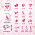 thumbnail image 2 of EOEMY 26Pcs Breast Cancer Pink Awareness Ribbon Theme Alloy Enamel Pendants 17.5~27mm, 2 of 9