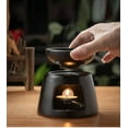 thumbnail image 3 of Warmself Hand Large Capacity Made Essential Oil Burner Wax Melt Burners, Aromatherapy Aroma Burner Ceramic Oil Diffuser Candle Tealight Holder Home Bedroom Decor Black, 3 of 6